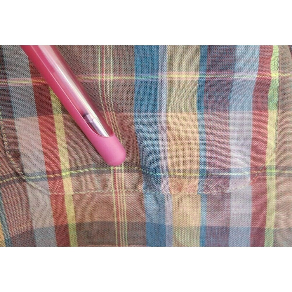 Damon Men's Plaid Button Down Long Sleeve Shirt Size Large - Picture 7 of 8